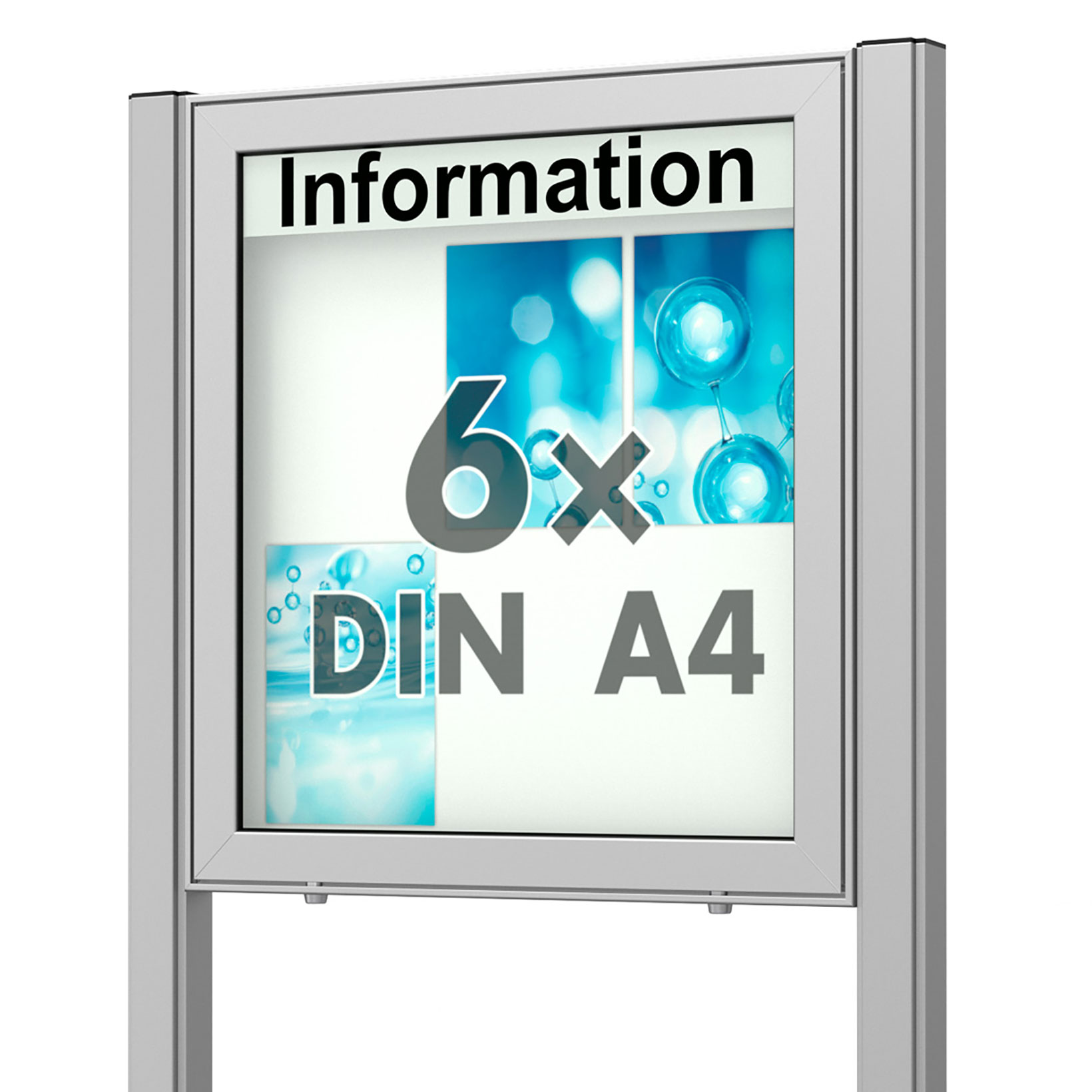 aussen-schaukasten-planus-65e-h-6xa4-mit-standbeinen-vitrinen.de 6 x DIN A4 Schaukasten Planus - mit Standbeinen