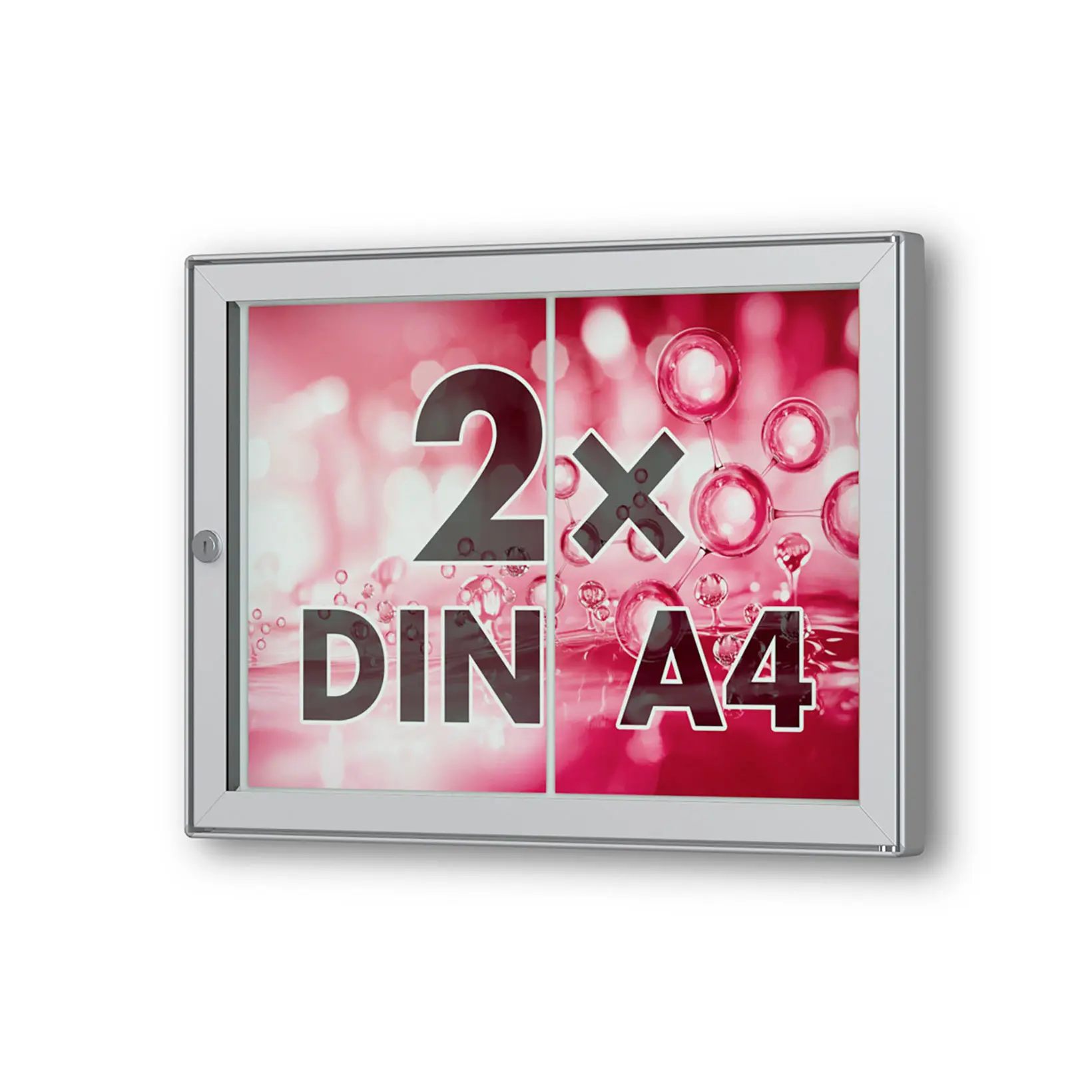 2 x DIN A4 Flachschaukasten Tesus - quer - gerundet